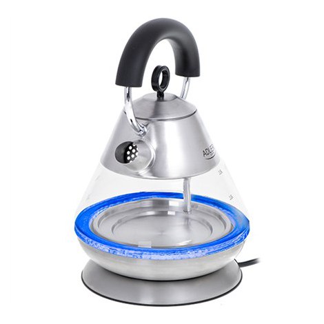 Adler | Kettle | AD 1282 | Electric | 1850 W | 1.5 L | Glass/Stainless steel | 360° rotational base | Inox - 2